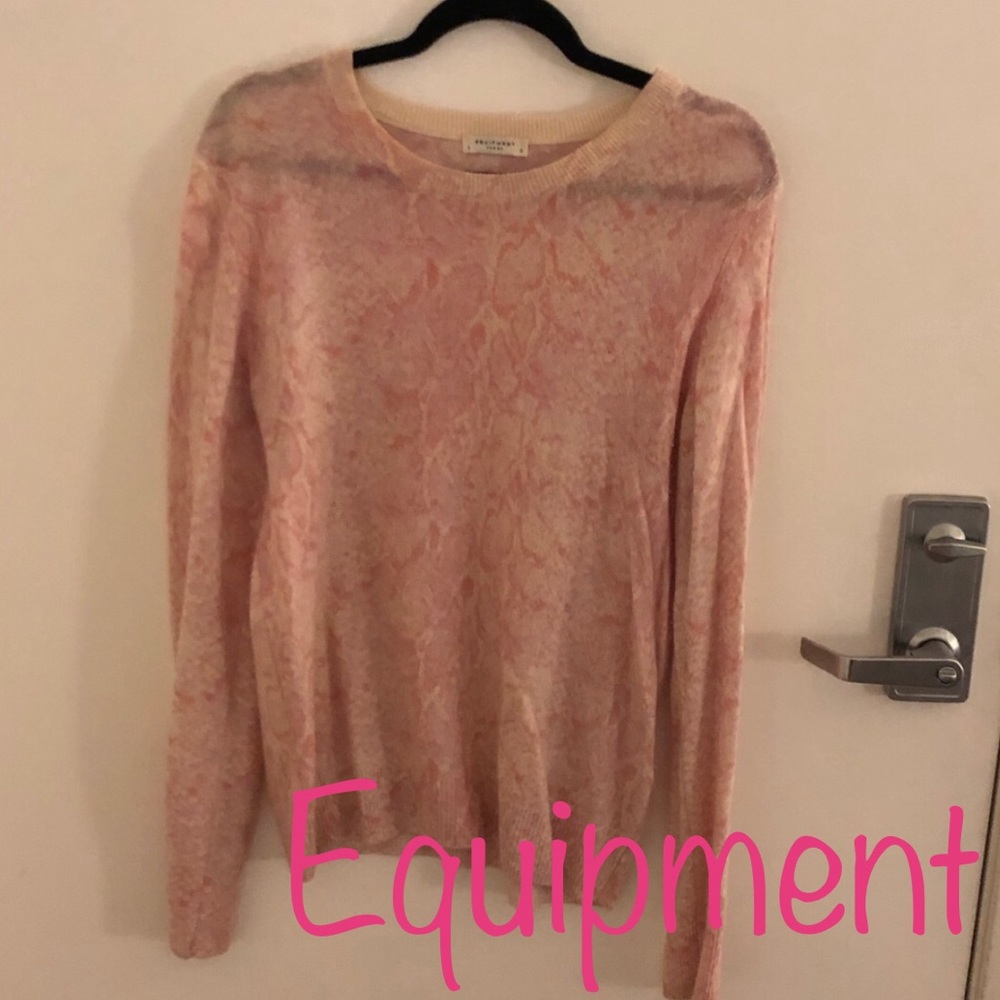 EQUIPMENT Light Pink Snake Print Cashmere Sweater